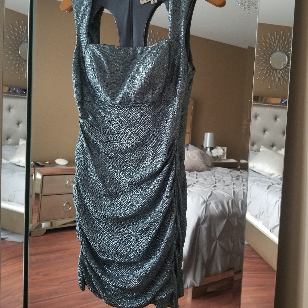 Haley Logan Blue Silver Shimmer Dress